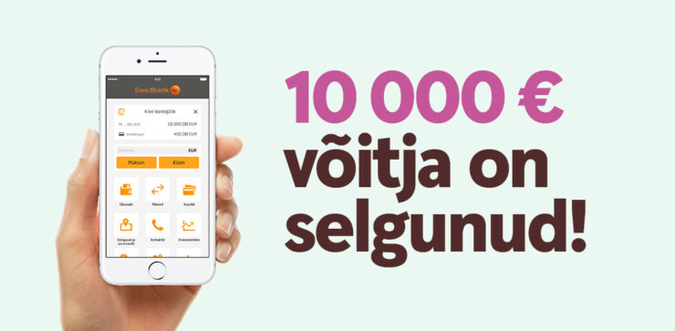 10 000 euro võitja selgunud, mobiiliäpp.