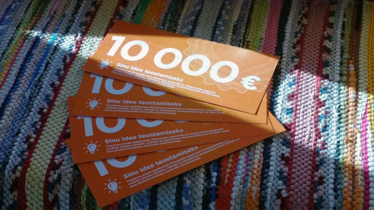 Pildil on auhinnad: 10 000 eurot sinu idee teostamiseks.
