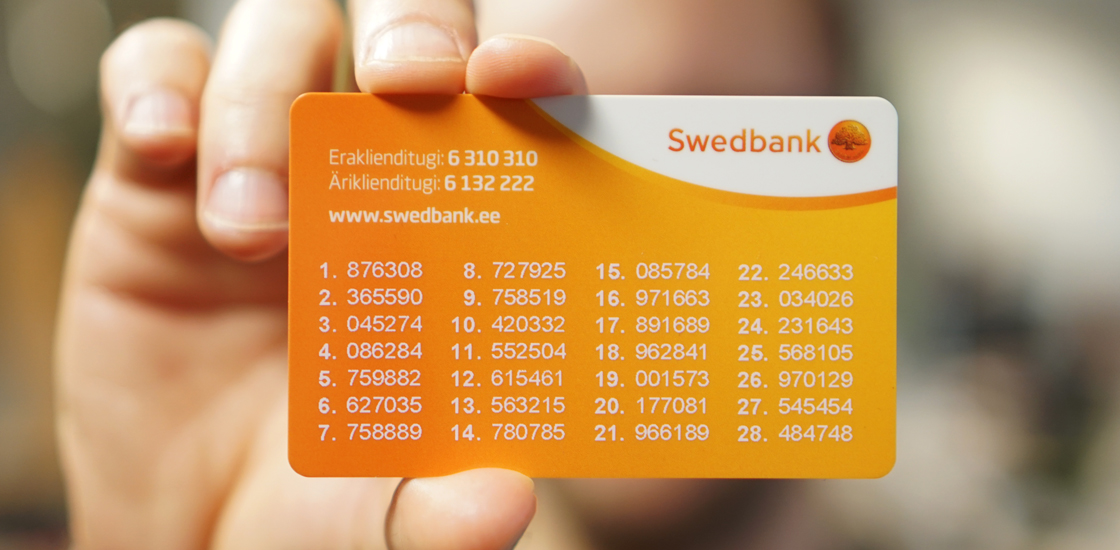 Swedbank lõpetab paroolikaartide väljastamise