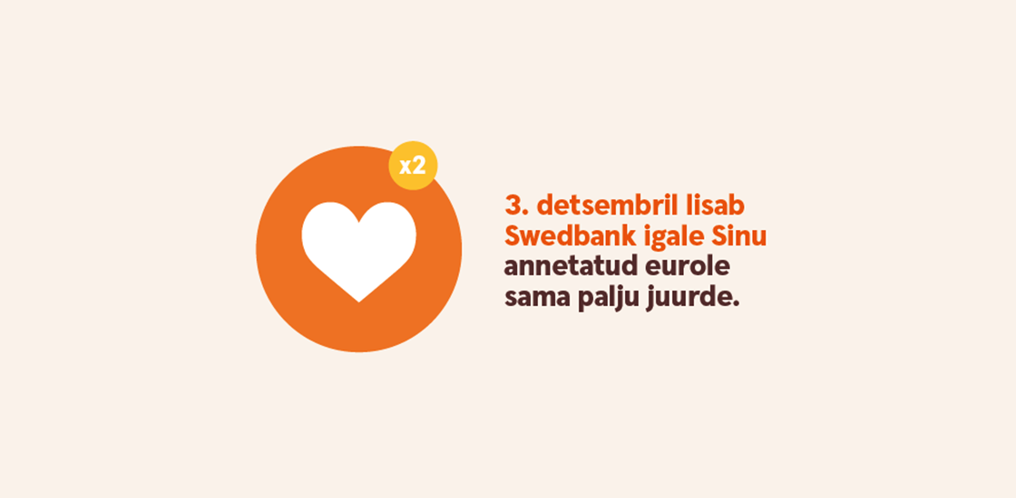 Swedbank aitab annetamistalgutel teha topeltkoguses head