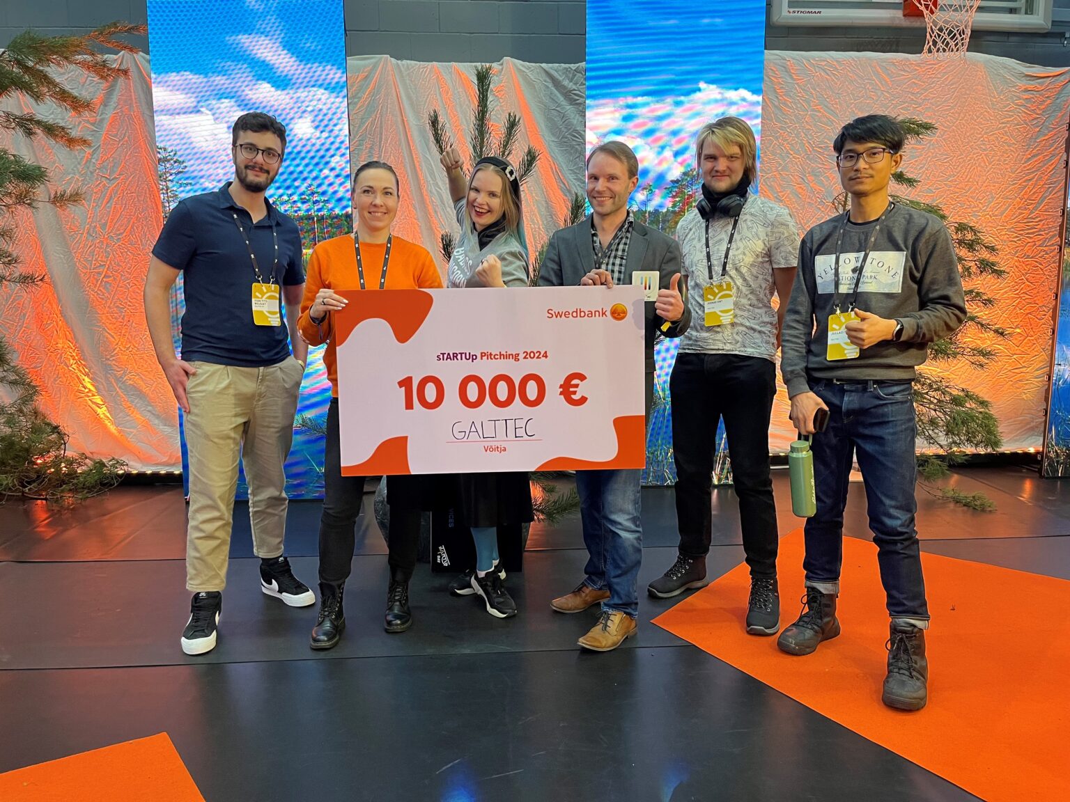 Pilt startup Pitching 2024 üritusest, kus Galtec võitis 10 000 eurot
