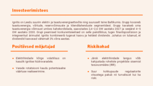 Investeerimistees IGN1L tabel.