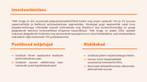 Võtmenäitajad kaubamaja jaanuar 2026 tabel.